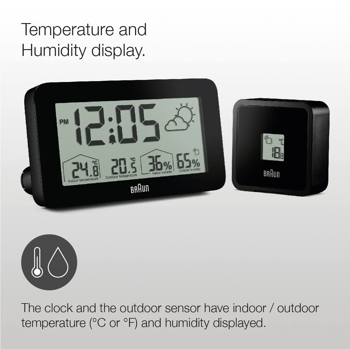 Foto 4 | Reloj Braun Digital Bc13bp Para Estación Meteorológica Con Temperatura Y Humedad - Venta Internacional.