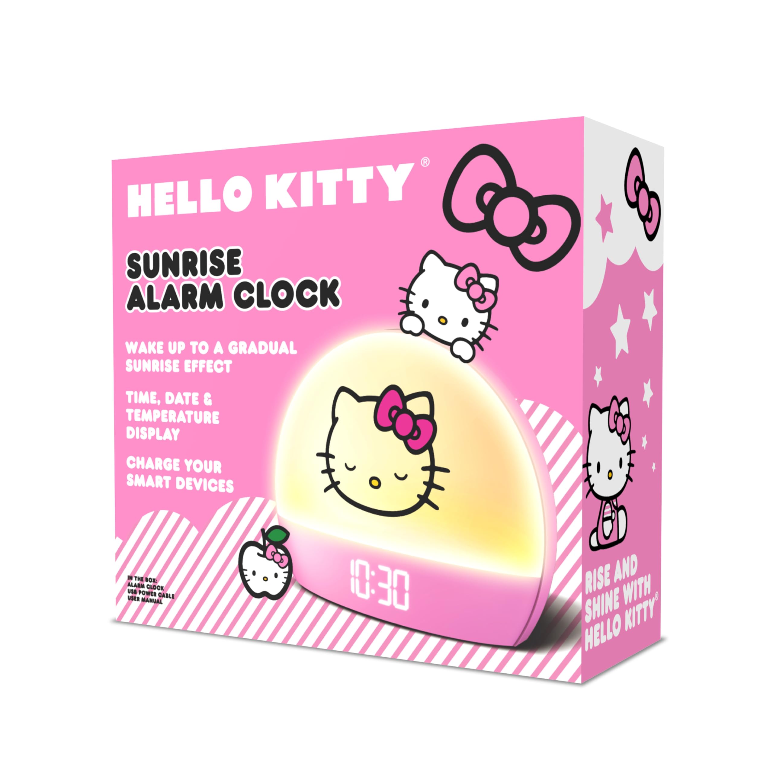 Foto 6 | Reloj Despertador Hello Kitty Sunrise Con Simulación De Carga Usb - Venta Internacional.