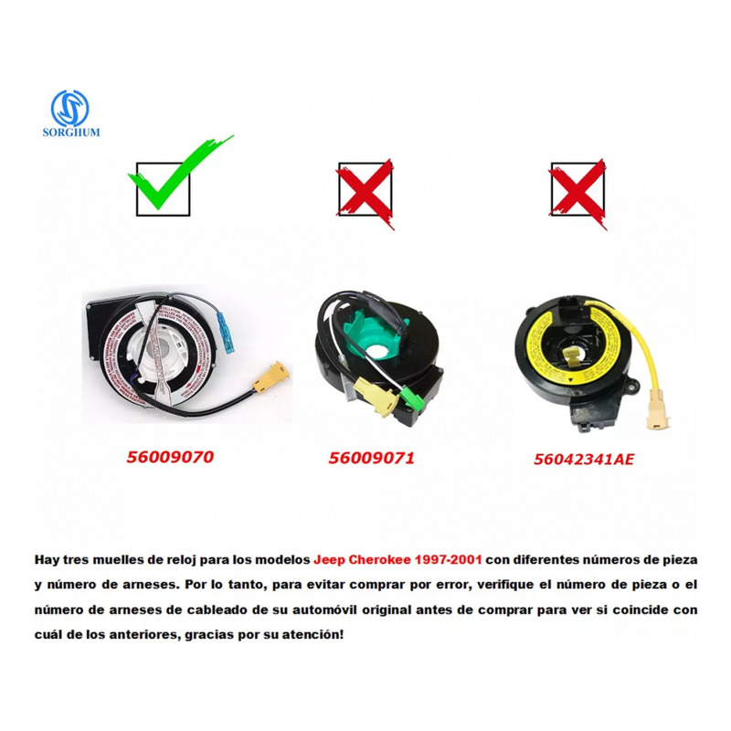 Foto 3 pulgar | Muelle De Reloj Para Jeep Cherokee 1997-2001 56009070 - Venta Internacional.