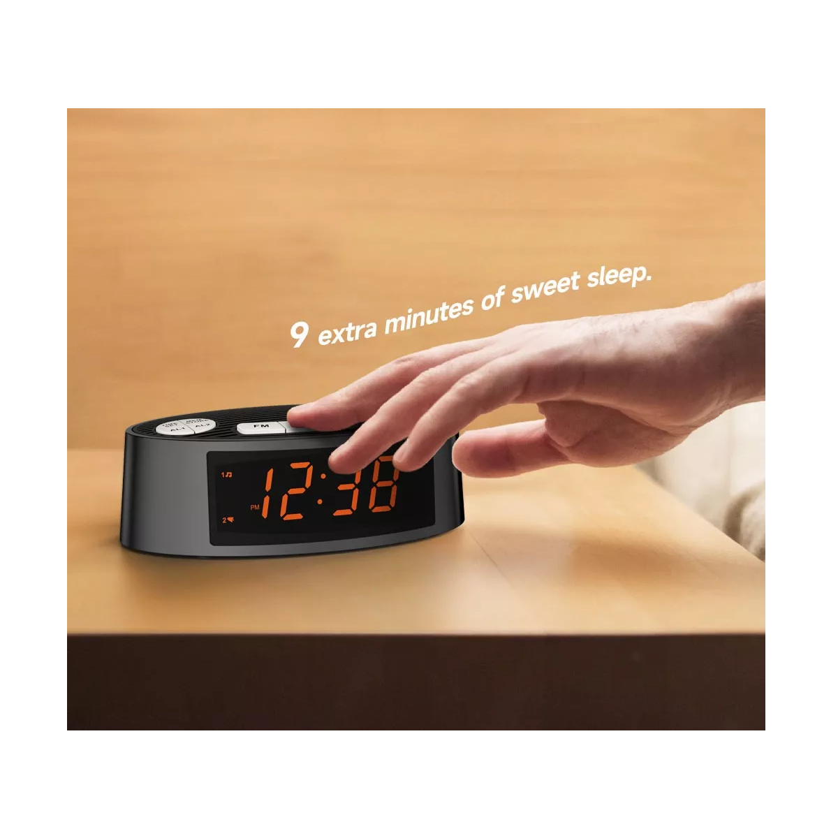Foto 4 pulgar | Radio Reloj Despertador Fm/am Digital Led Bocina Eo Safe Imports Esi-16168 Negro