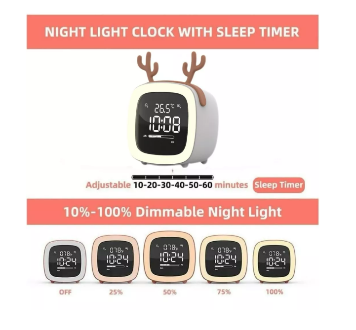 Foto 4 | Reloj Despertador Digital Con Temperatura Y Luz Nocturna Wünd Blanco