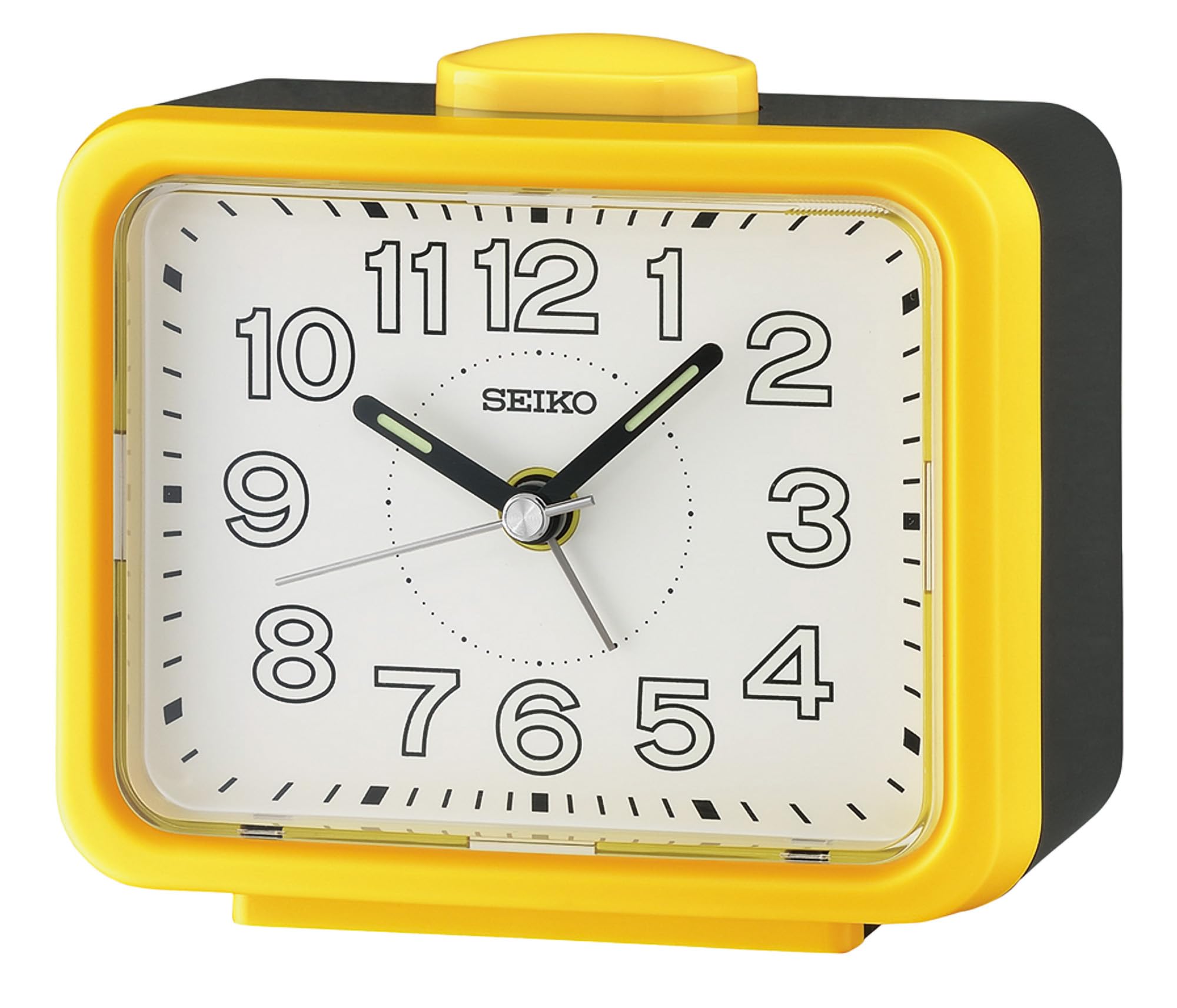 Despertador Seiko Akarui En Acrílico Amarillo Brillante Y Negro - Venta Internacional.