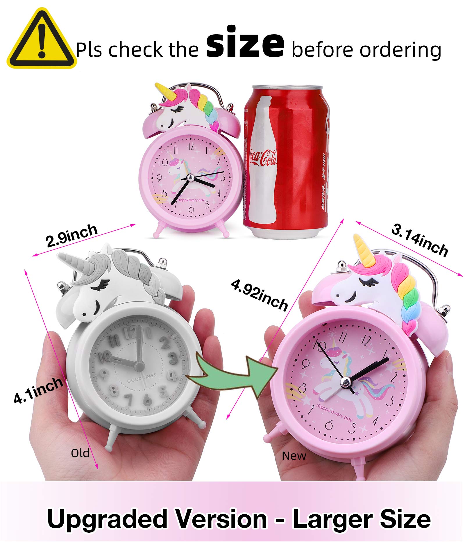 Foto 3 pulgar | Despertador Tcjj Unicorn Para Niñas Y Niños Con Luz De Fondo Rosa - Venta Internacional.