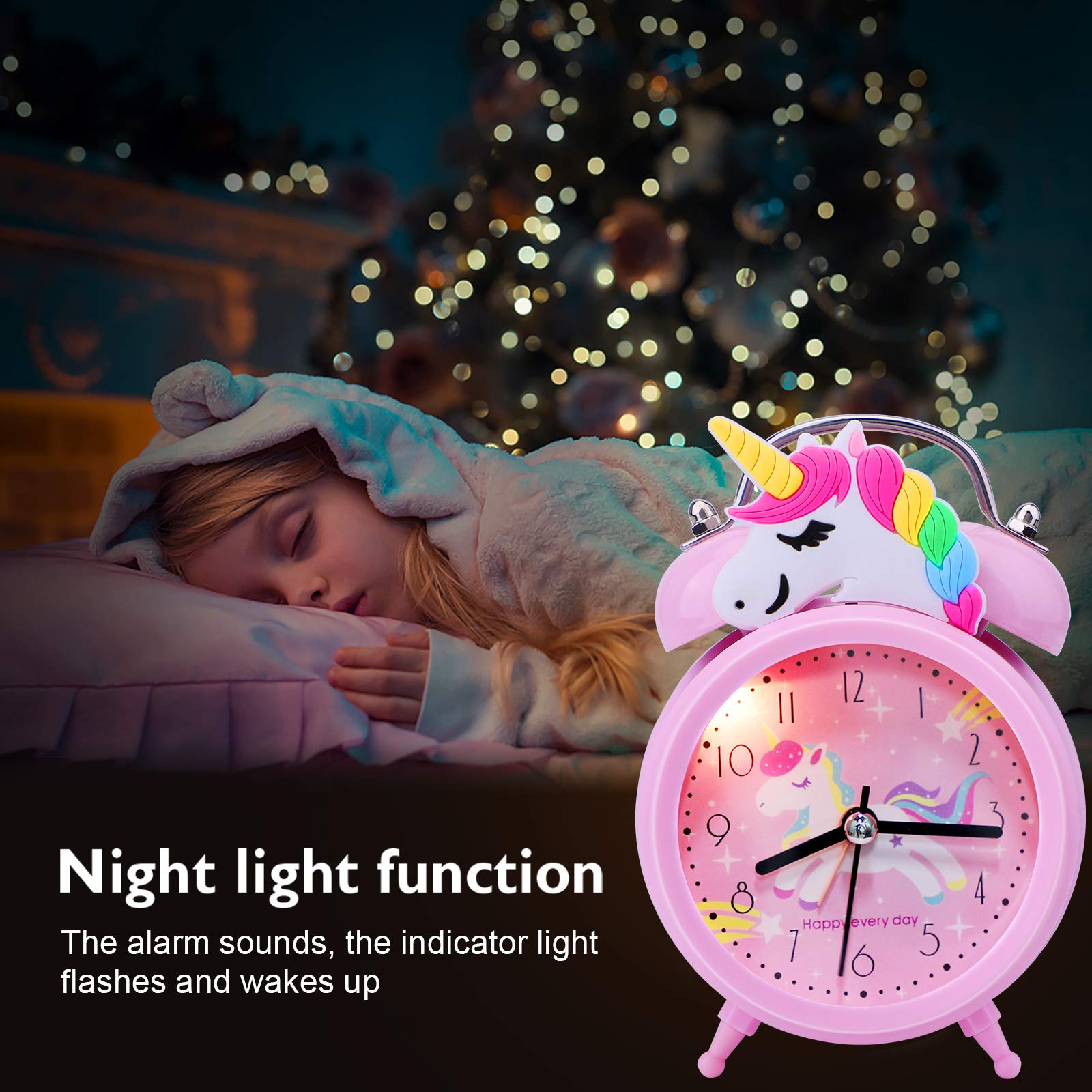 Foto 5 | Despertador Tcjj Unicorn Para Niñas Y Niños Con Luz De Fondo Rosa - Venta Internacional.