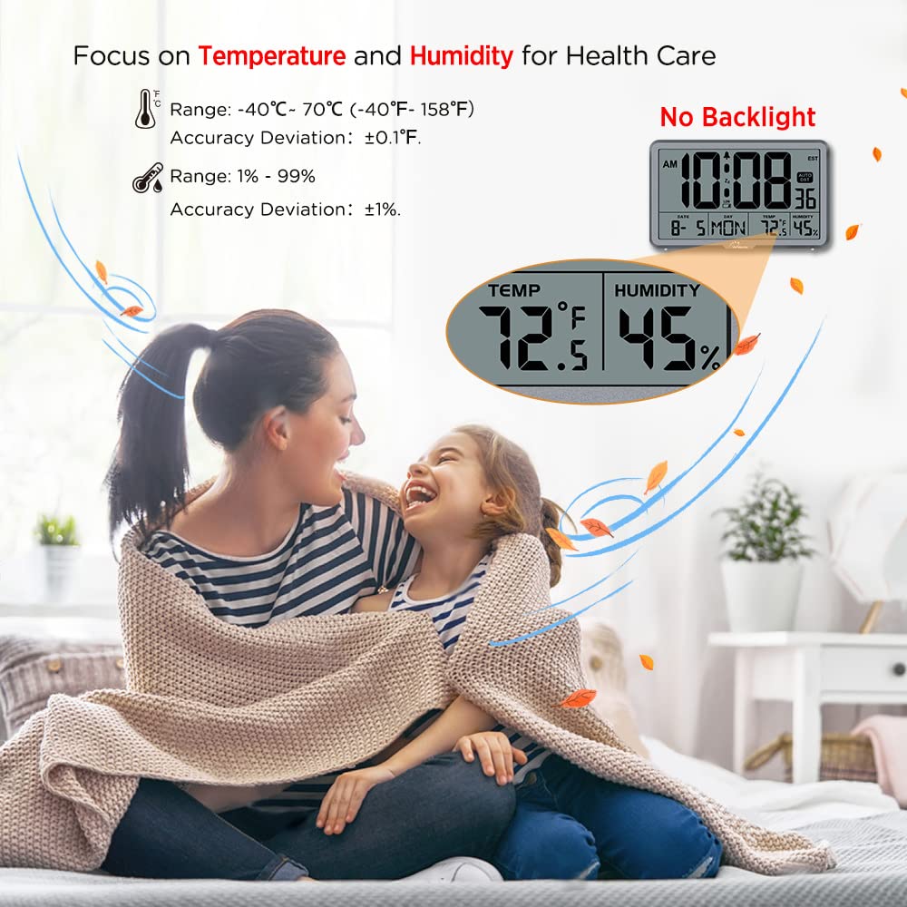 Foto 3 pulgar | Reloj de Pared Digital Wallarge Cl6002 con Temperatura y Humedad - Venta Internacional