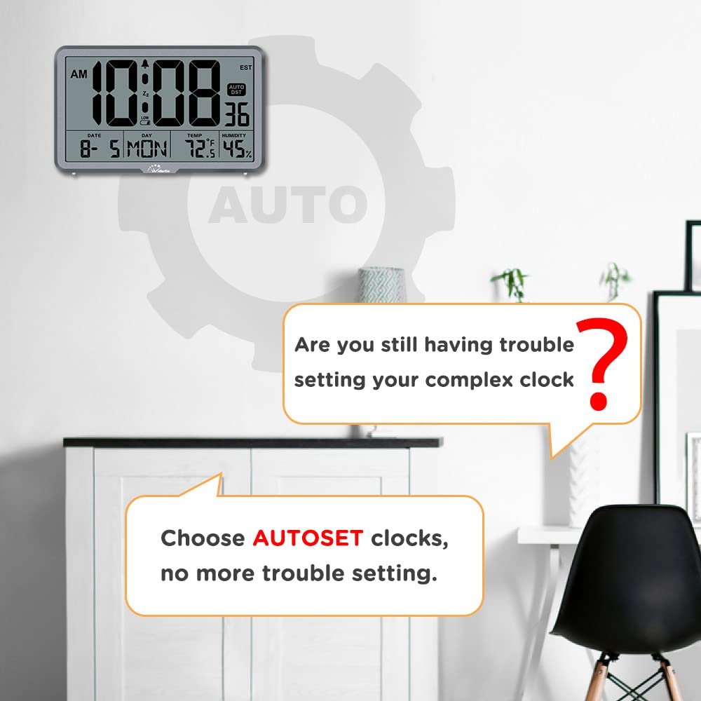 Foto 4 pulgar | Reloj de Pared Digital Wallarge Cl6002 con Temperatura y Humedad - Venta Internacional