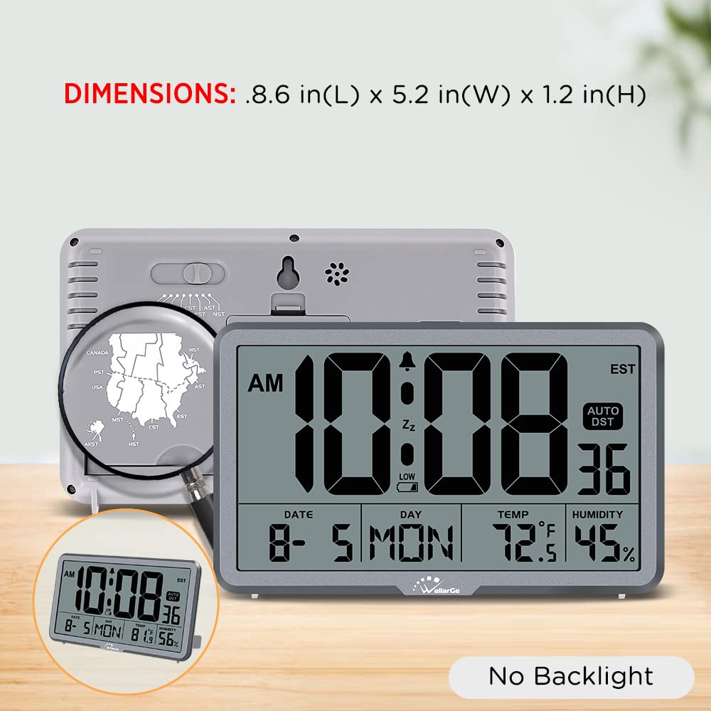 Foto 7 pulgar | Reloj de Pared Digital Wallarge Cl6002 con Temperatura y Humedad - Venta Internacional