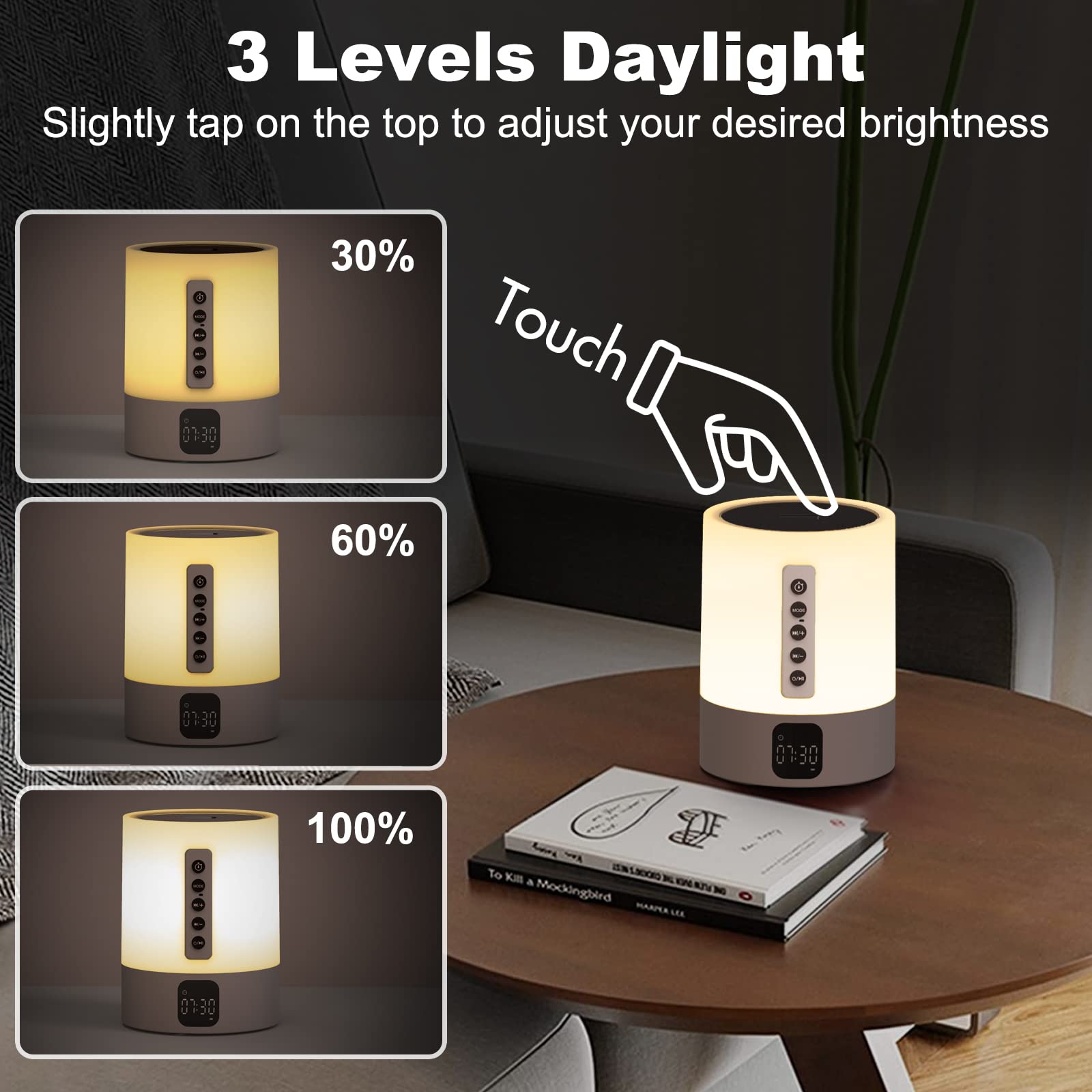 Foto 5 | Reloj Despertador Con Altavoz Bluetooth Con Luz Nocturna Afexaa Con Máquina De Sonido - Venta Internacional.