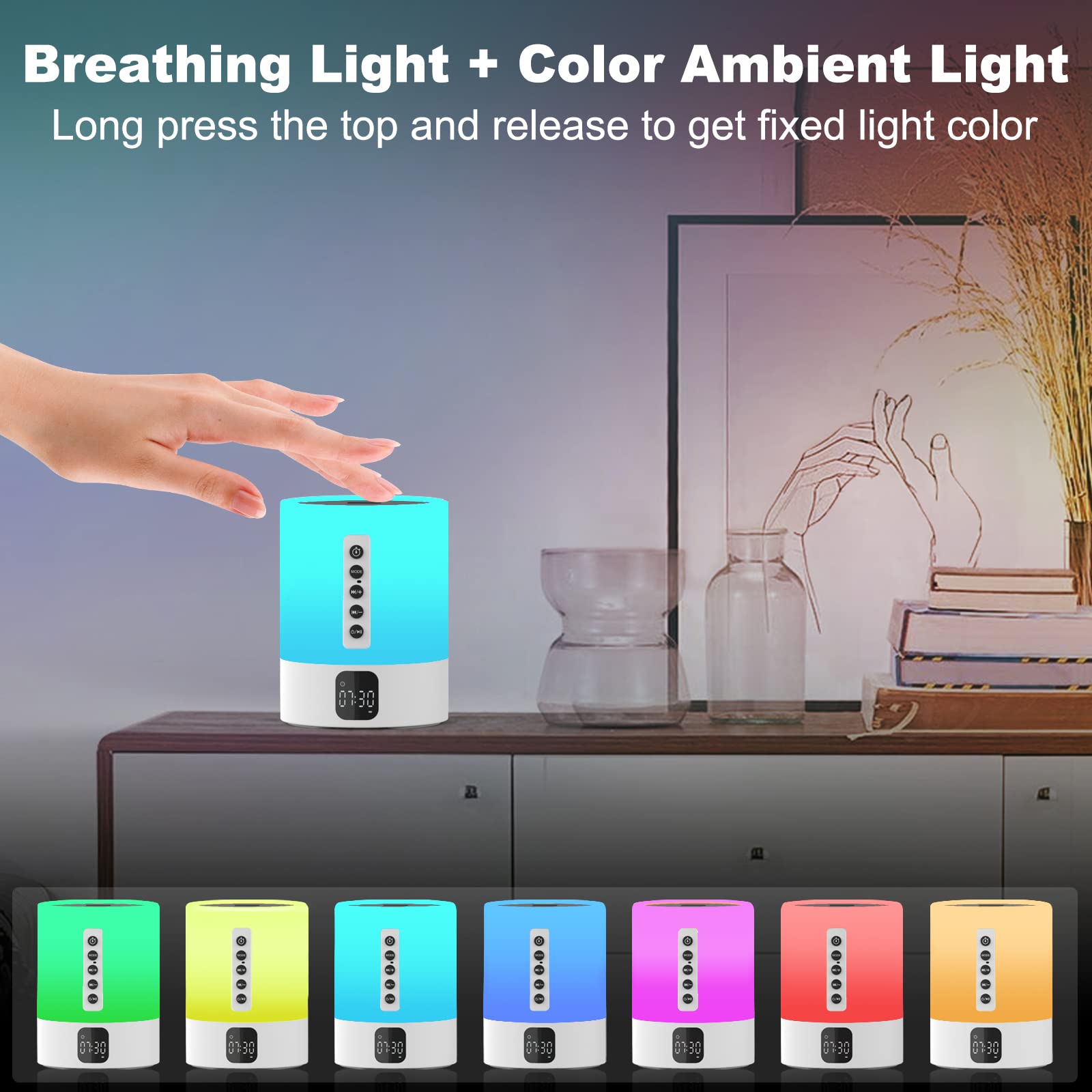 Foto 7 pulgar | Reloj Despertador Con Altavoz Bluetooth Con Luz Nocturna Afexaa Con Máquina De Sonido - Venta Internacional.