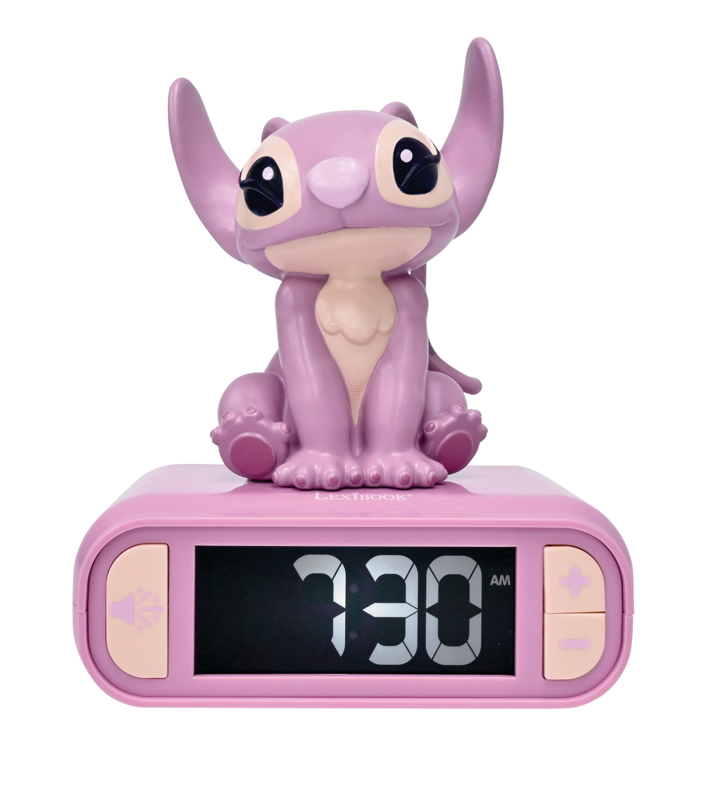 Foto 3 pulgar | Reloj Despertador Con Luz Nocturna Lexibook Disney Stitch Angel Pink - Venta Internacional.