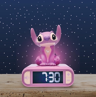 Foto 7 | Reloj Despertador Con Luz Nocturna Lexibook Disney Stitch Angel Pink - Venta Internacional.