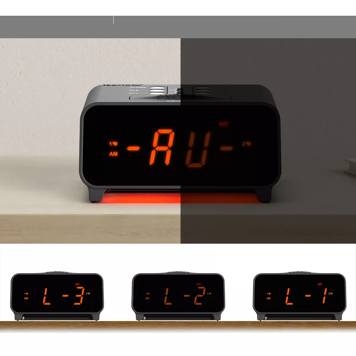 Foto 2 | Reloj Despertador Led Digital Inteligente Para Mesa De Luz Eo Safe Imports Esi-13035-1 Negro