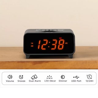 Foto 3 | Reloj Despertador Led Digital Inteligente Para Mesa De Luz Eo Safe Imports Esi-13035-1 Negro