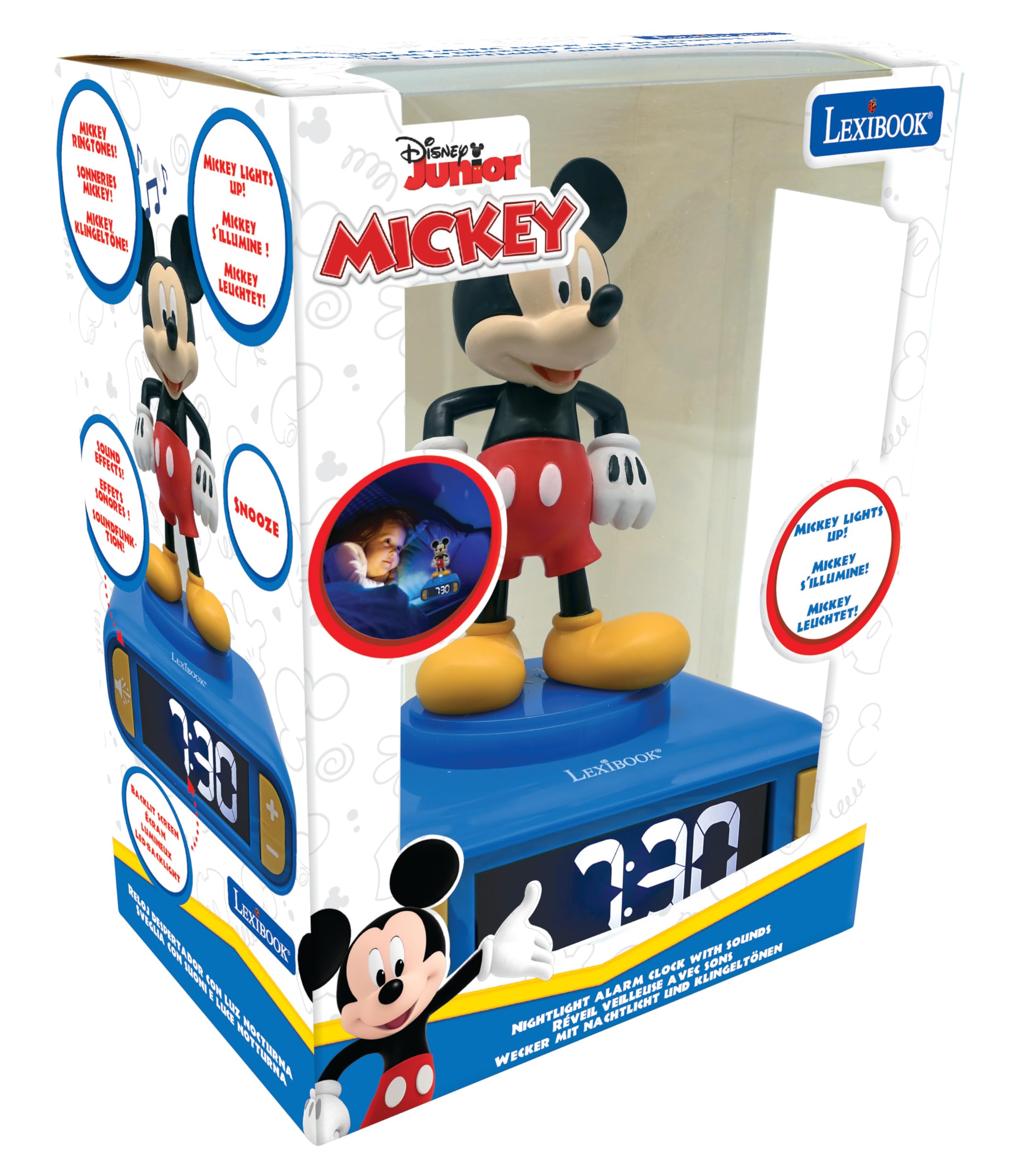 Foto 5 pulgar | Reloj Despertador Con Luz Nocturna Lexibook Disney Mickey Rl800mch - Venta Internacional.