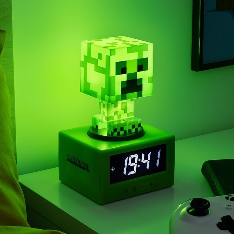 Foto 3 pulgar | Despertador Paladone Minecraft Creeper Icon Para Niños Con Luz - Venta Internacional.