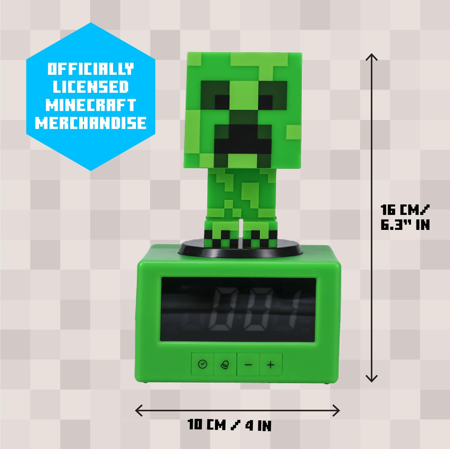 Foto 4 pulgar | Despertador Paladone Minecraft Creeper Icon Para Niños Con Luz - Venta Internacional.