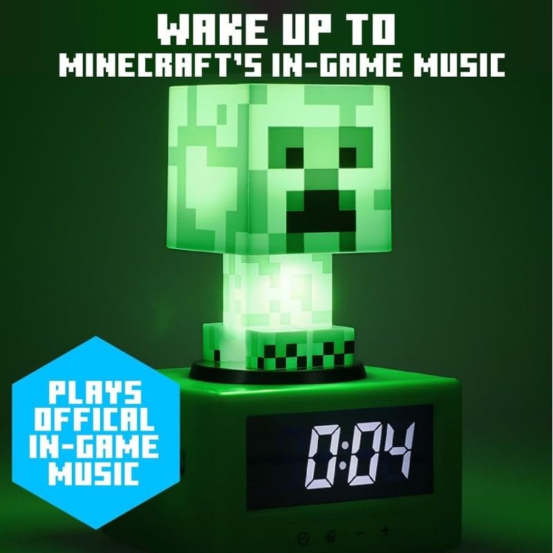 Foto 6 pulgar | Despertador Paladone Minecraft Creeper Icon Para Niños Con Luz - Venta Internacional.