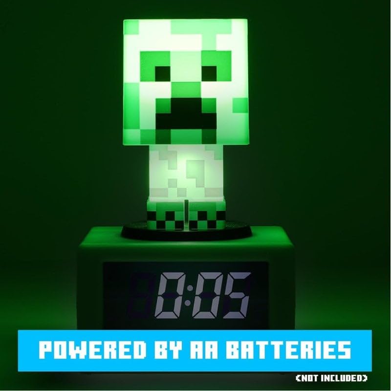 Foto 7 pulgar | Despertador Paladone Minecraft Creeper Icon Para Niños Con Luz - Venta Internacional.