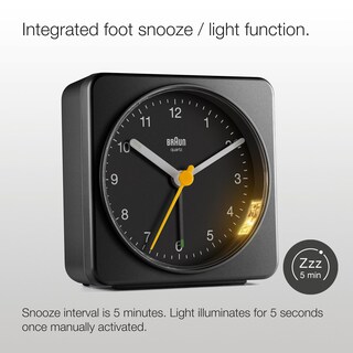 Foto 3 | Reloj Despertador Braun Classic Analógico Con Despertador Y Luz Bc03b - Venta Internacional.