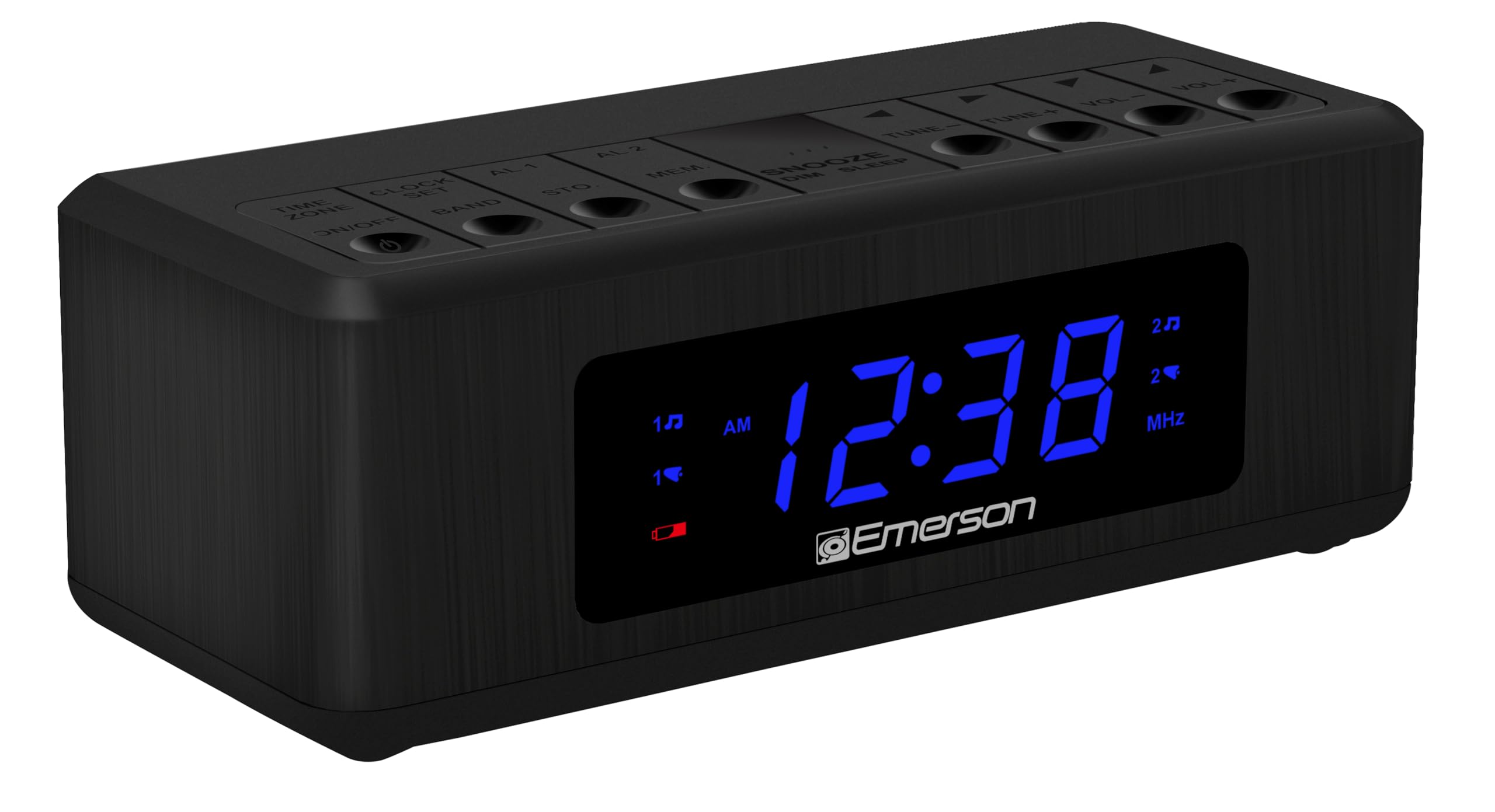 Radio Despertador Emerson Cks2023am/fm Con Led De 0.6 Pulgadas, Color Negro - Venta Internacional.