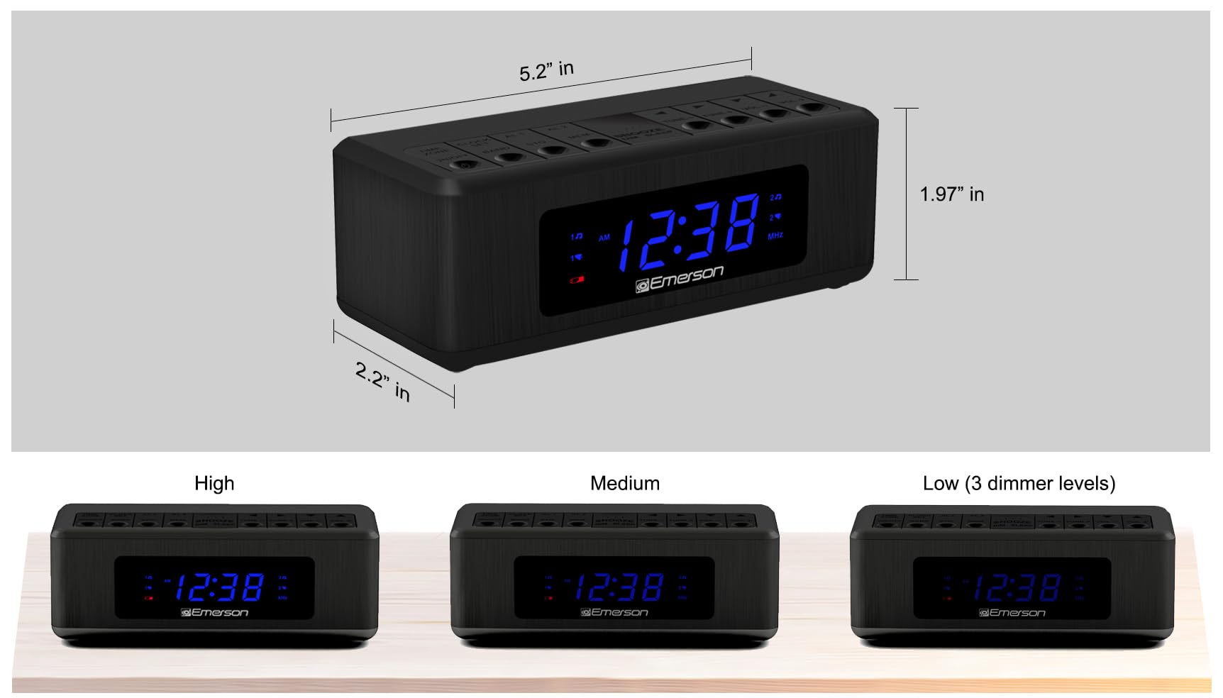 Foto 2 | Radio Despertador Emerson Cks2023am/fm Con Led De 0.6 Pulgadas, Color Negro - Venta Internacional.