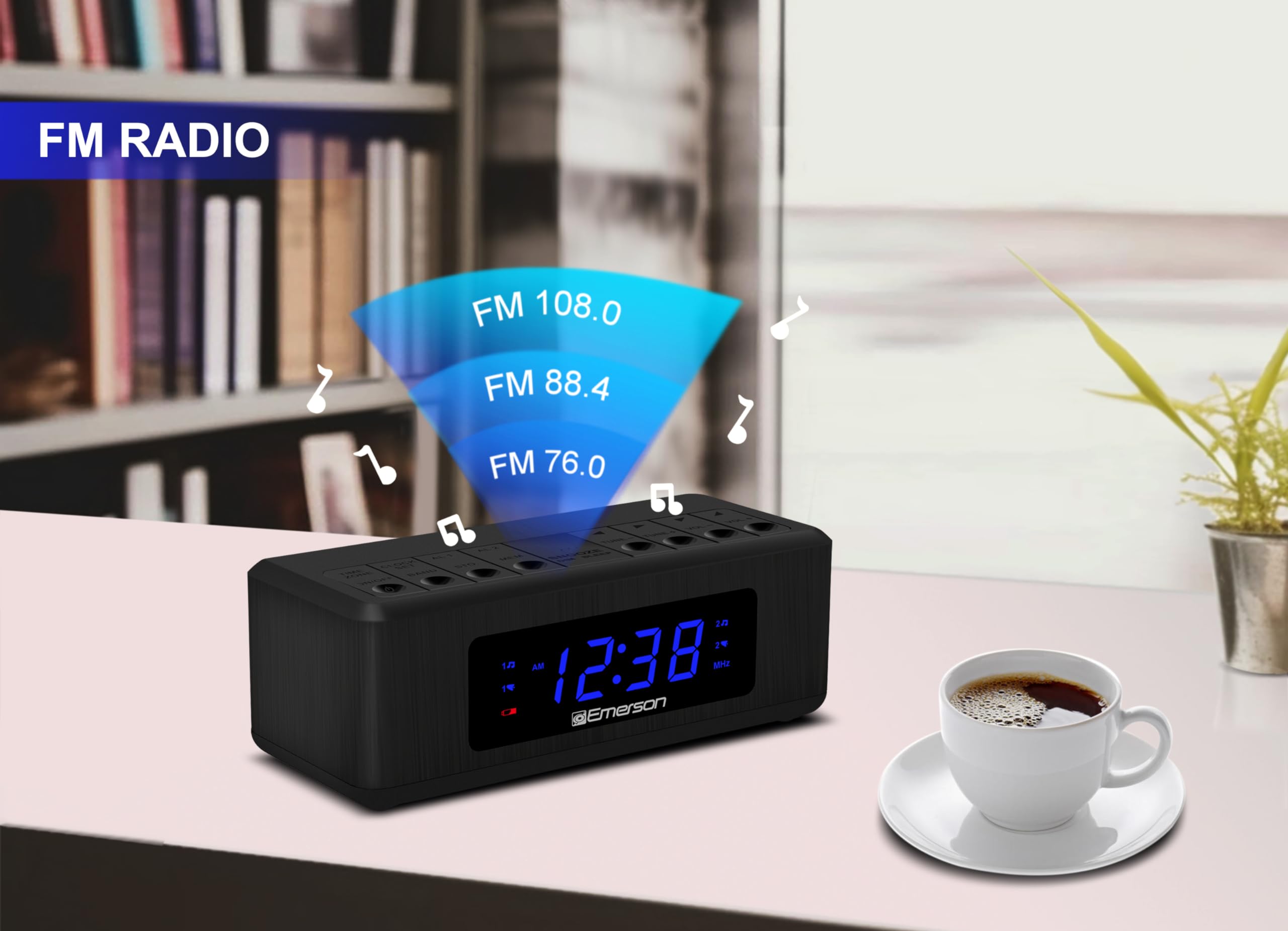 Foto 5 | Radio Despertador Emerson Cks2023am/fm Con Led De 0.6 Pulgadas, Color Negro - Venta Internacional.