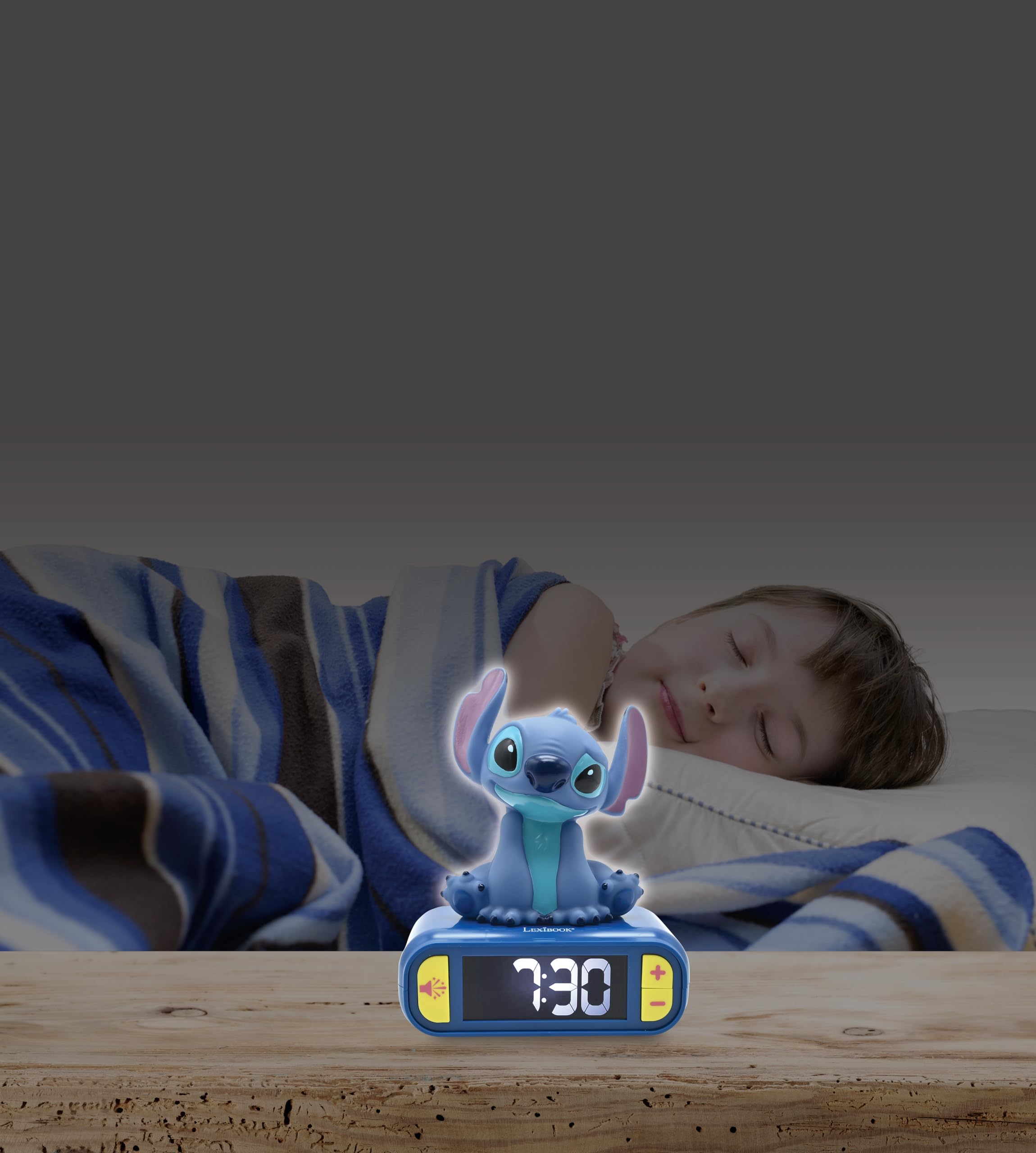 Foto 4 | Reloj Despertador Nightlight Lexibook Disney Stitch Rl800d Azul - Venta Internacional.