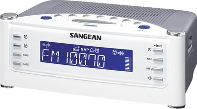 Foto 1 | Radio-reloj Sangean Rcr-22 Atomic Fm/am Con Entrada Auxiliar Plateada - Venta Internacional.