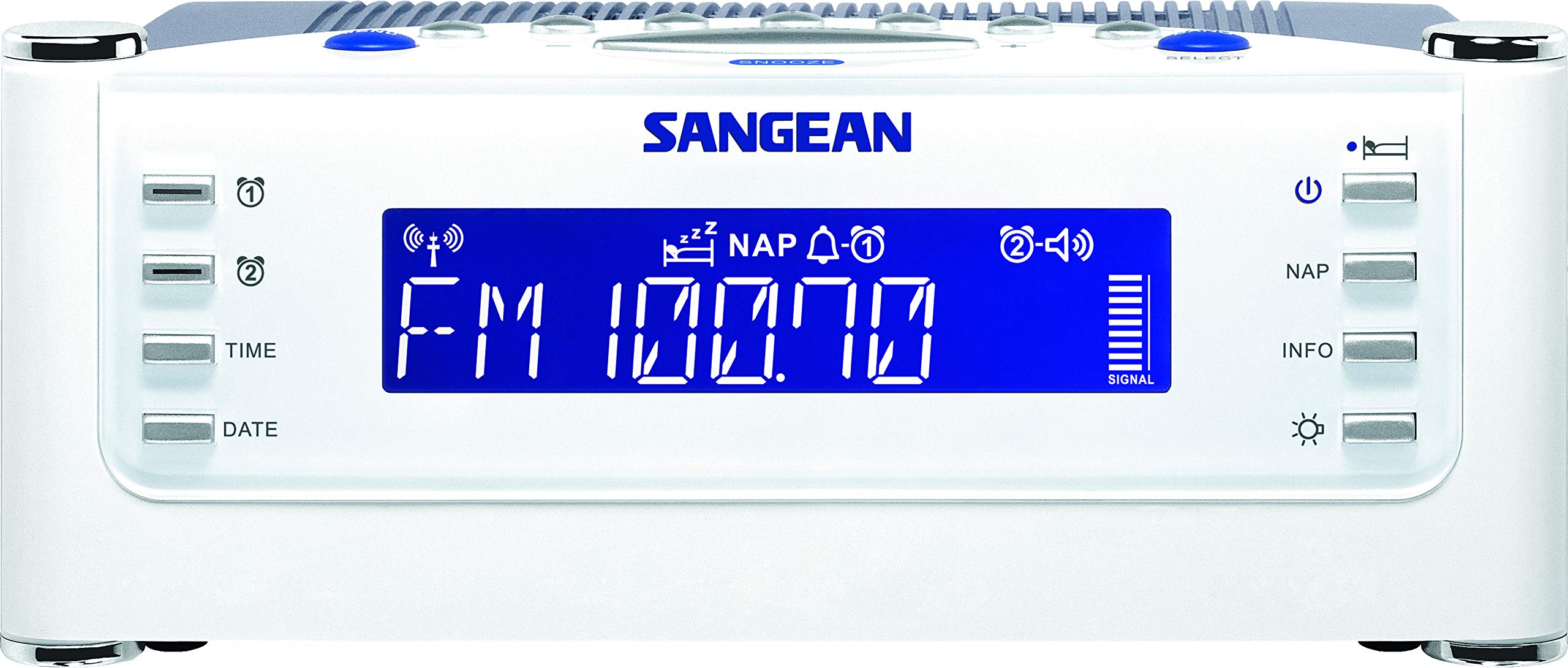 Foto 2 | Radio-reloj Sangean Rcr-22 Atomic Fm/am Con Entrada Auxiliar Plateada - Venta Internacional.