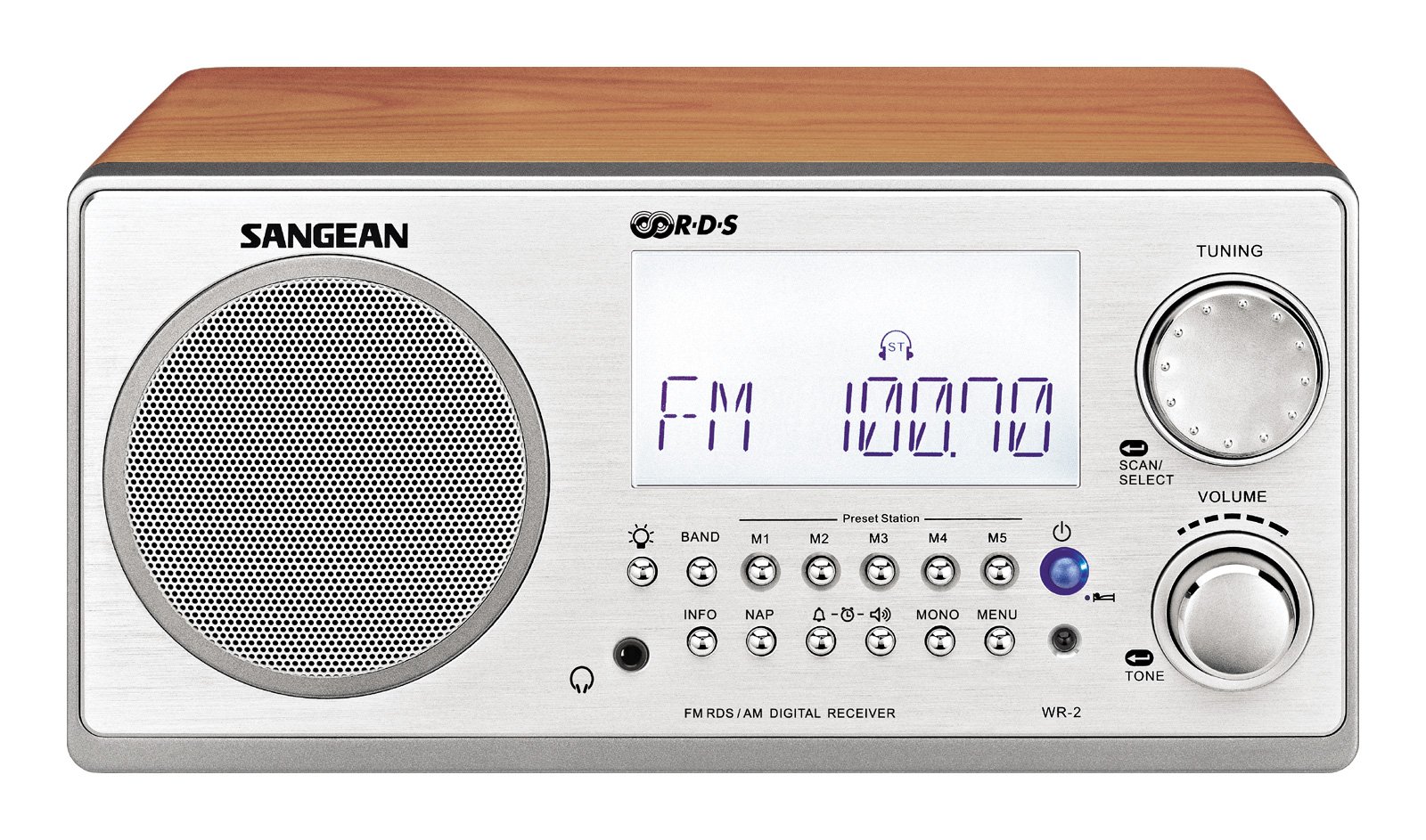 Foto 4 pulgar | Sintonización Digital Radio Sangean Wr-2 Am/fm-rbds Con Gabinete De Madera - Venta Internacional.