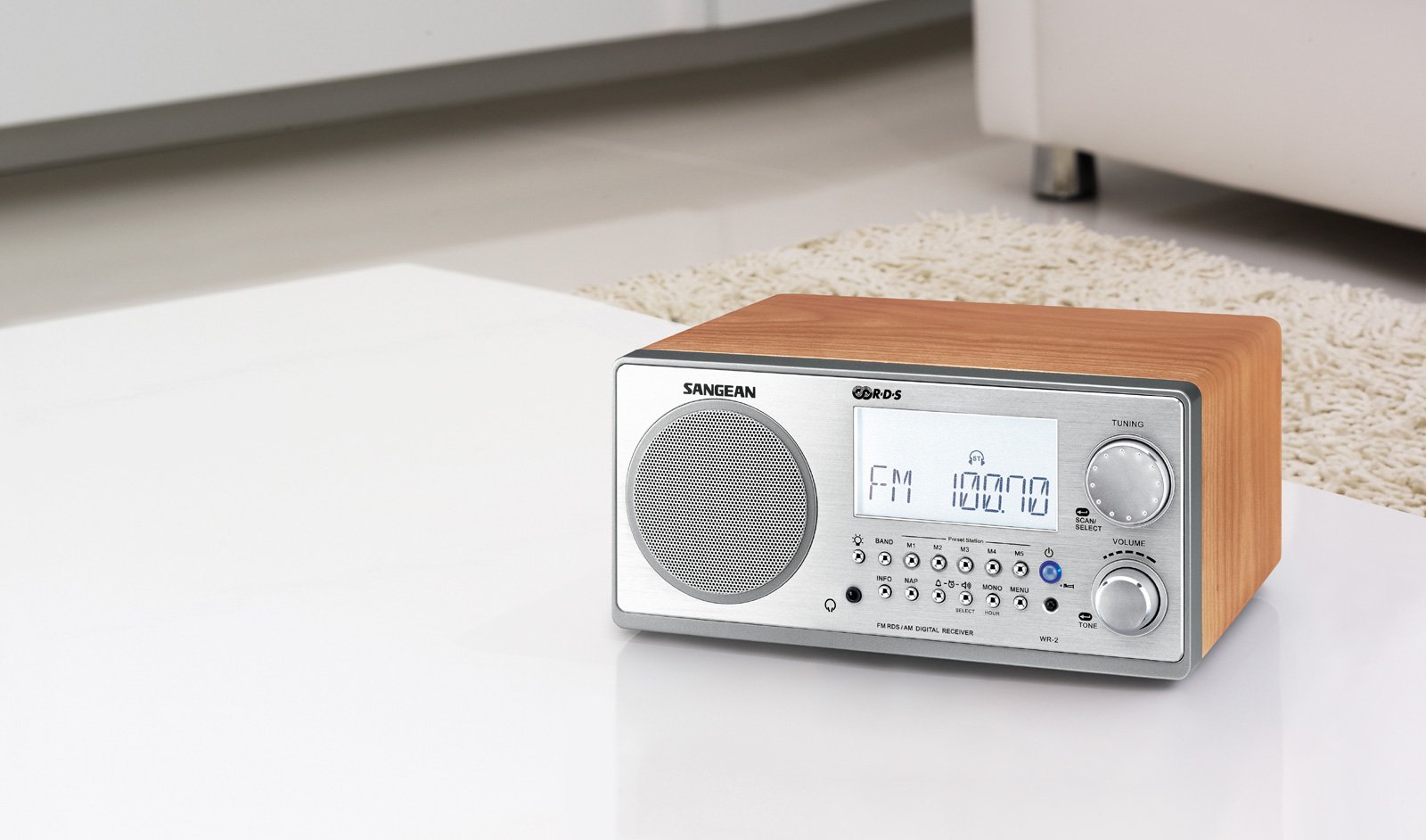 Foto 5 pulgar | Sintonización Digital Radio Sangean Wr-2 Am/fm-rbds Con Gabinete De Madera - Venta Internacional.