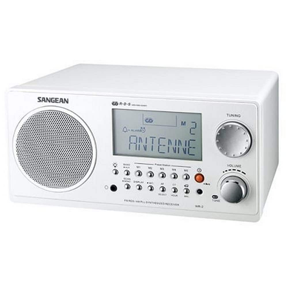 Armario De Madera Radio Sangean Wr-2wh Am/fm-rbds, Color Blanco - Venta Internacional.