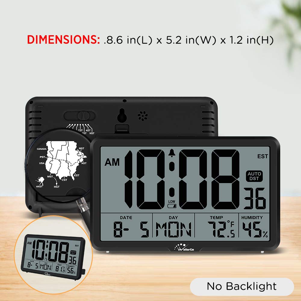 Foto 6 | Reloj De Pared Digital Wallarge Cl6002 Con Temperatura Y Humedad - Venta Internacional.