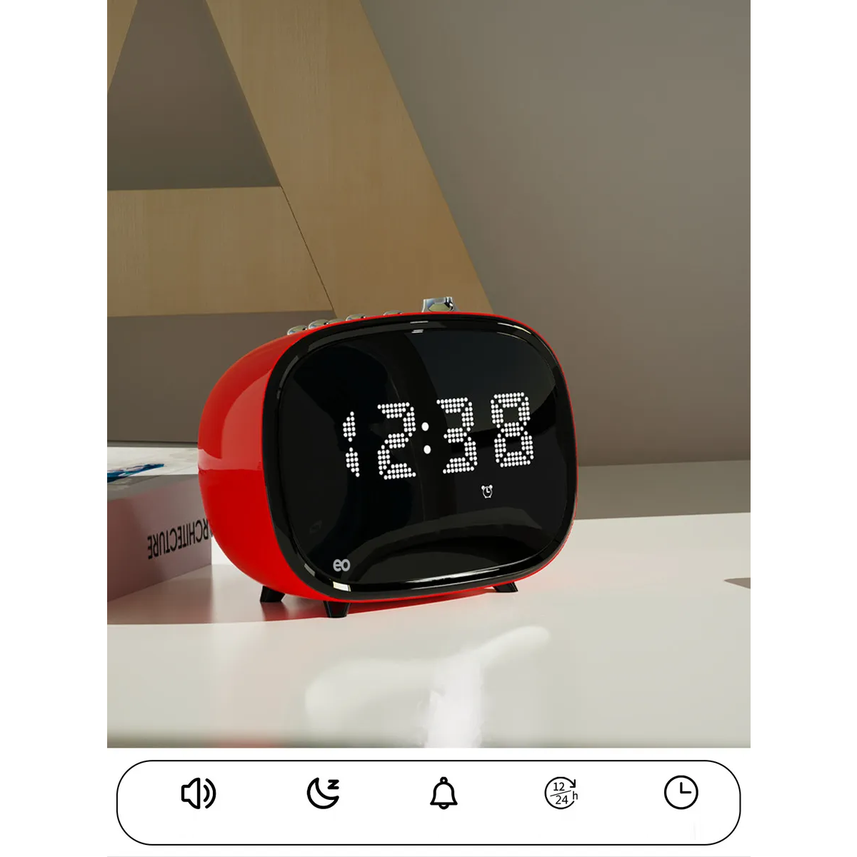 Foto 4 pulgar | Reloj Despertador Portátil Recargable Digital Eo Safe Imports Esi-19543 Rojo