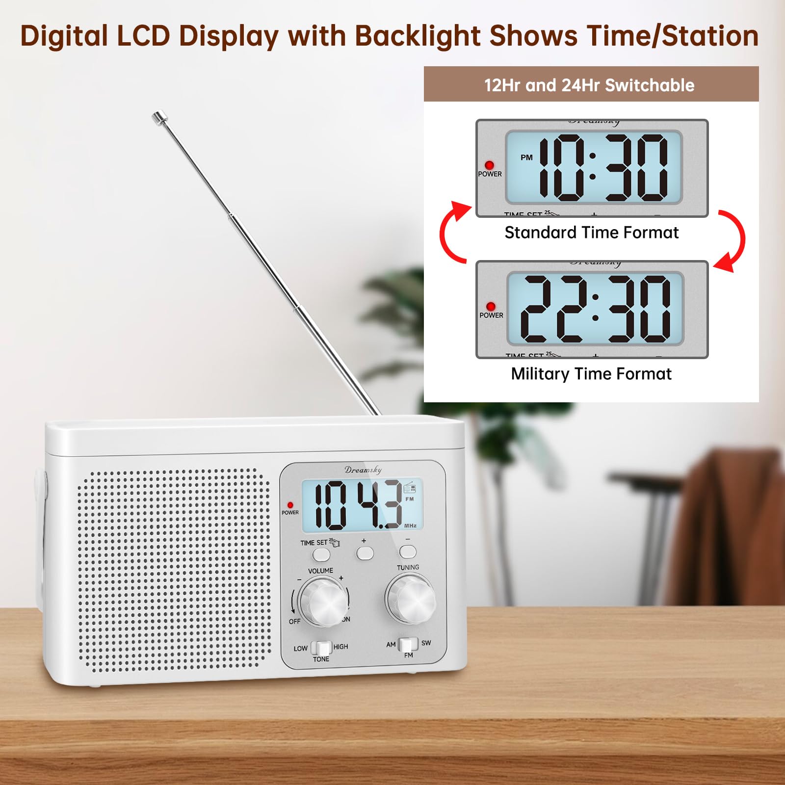 Foto 4 | Radio Portátil Dreamsky Am Fm Con Batería/enchufe De Onda Corta - Venta Internacional.