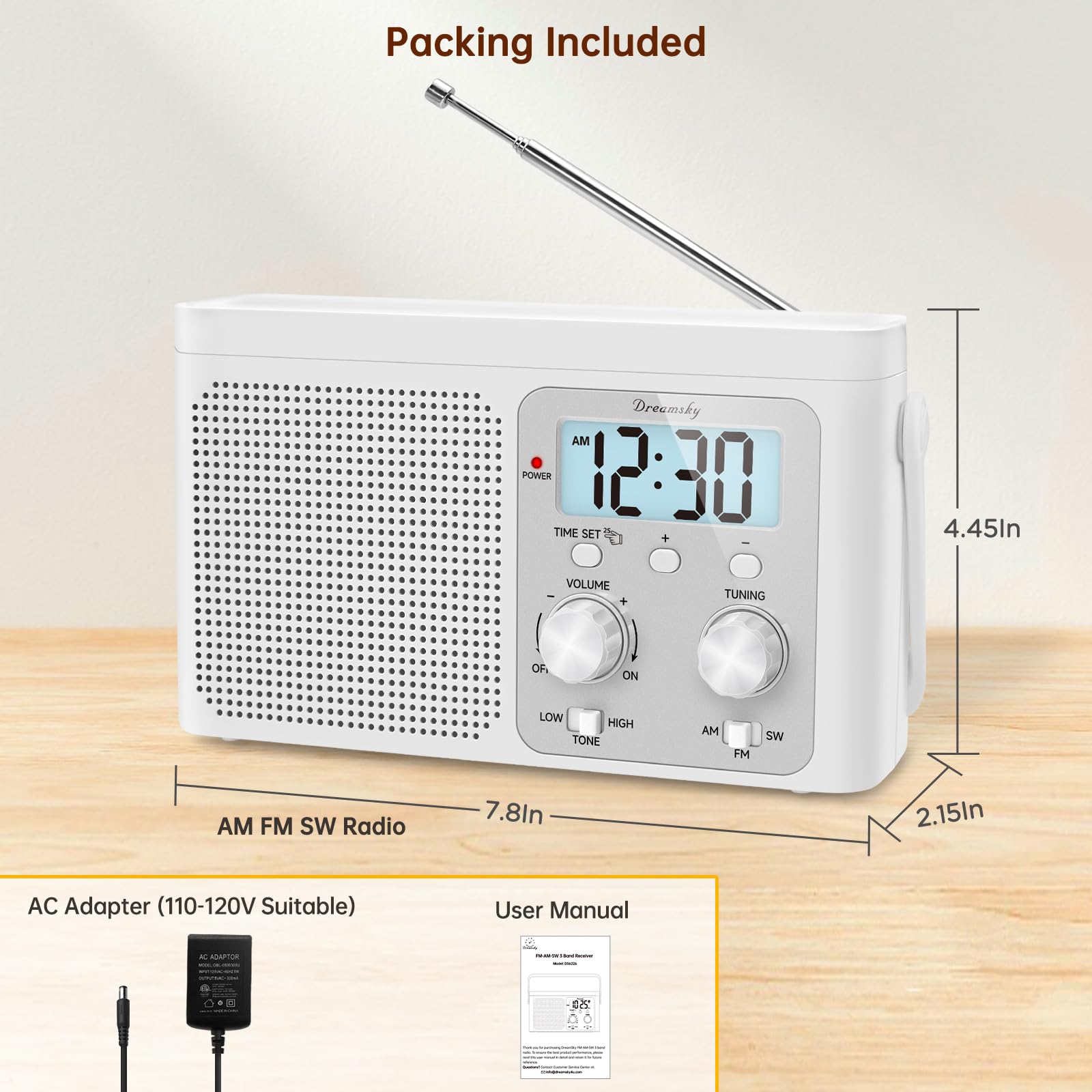Foto 7 | Radio Portátil Dreamsky Am Fm Con Batería/enchufe De Onda Corta - Venta Internacional.