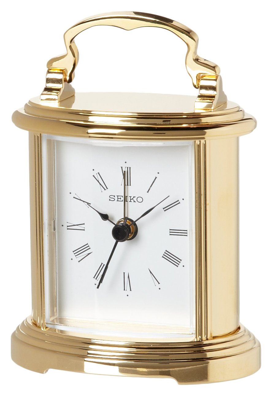 Reloj De Escritorio Seiko Peyton De Color Dorado Con Alarma Acústica - Venta Internacional.