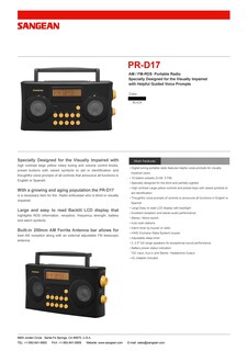 Foto 4 | Radio Portátil Sangean Pr-d17 Am/fm-rds Para Personas Con Discapacidad Visual - Venta Internacional.
