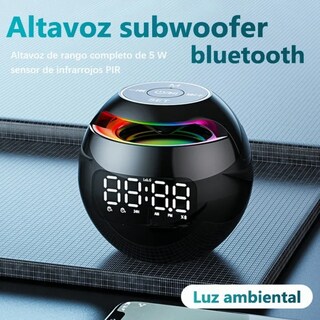Foto 4 | Altavoz Bluetooth Portátil Con Reloj Digital Lab.g Negro