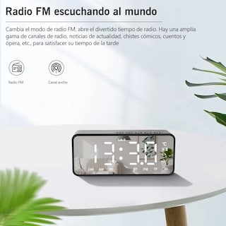 Foto 4 | Reloj Despertador Digital Radio Y Altavoz Bluetooth Lab.g Negro