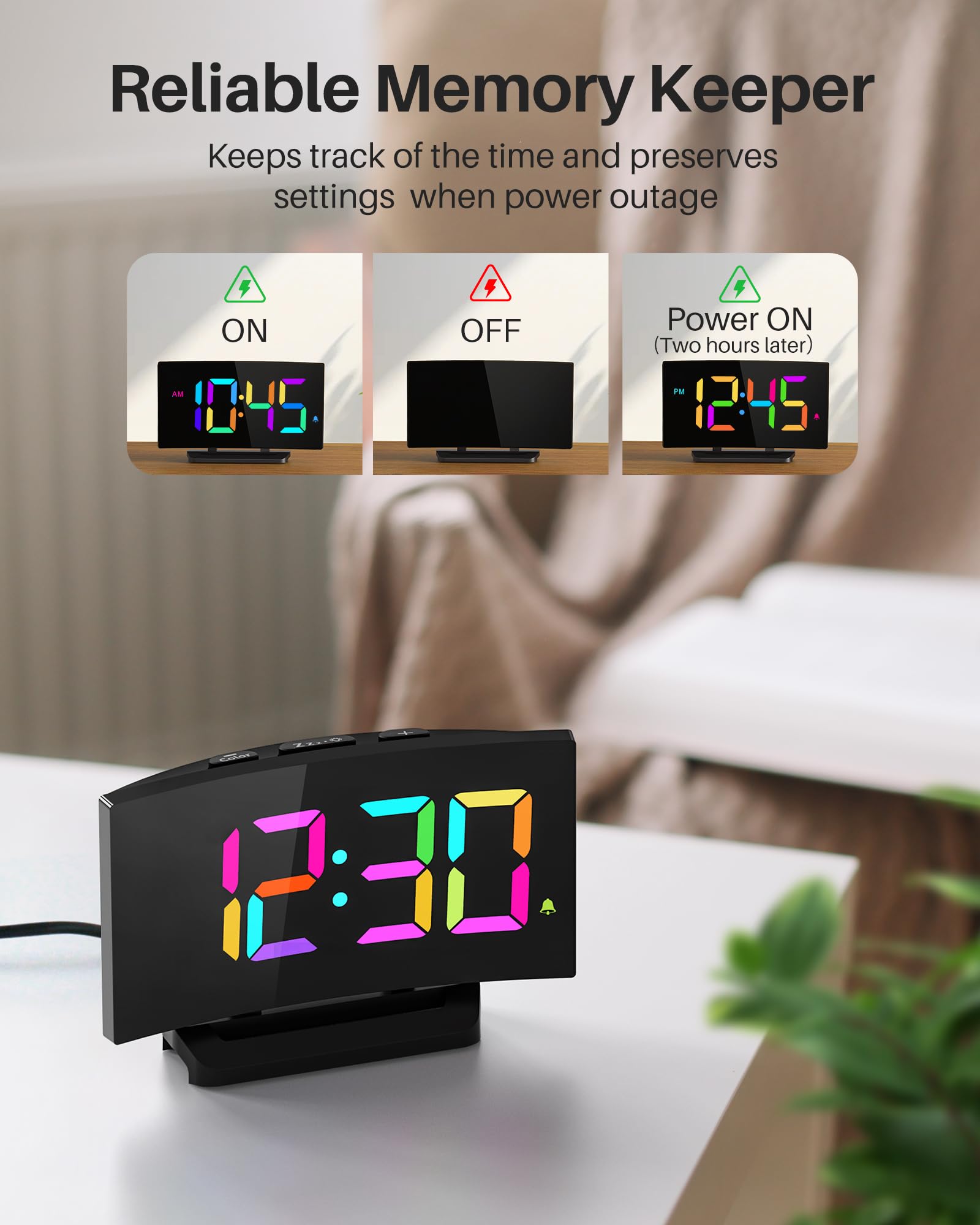 Foto 7 pulgar | Despertador Digital Goloza Con Pantalla Rgb Para Dormitorios - Venta Internacional.