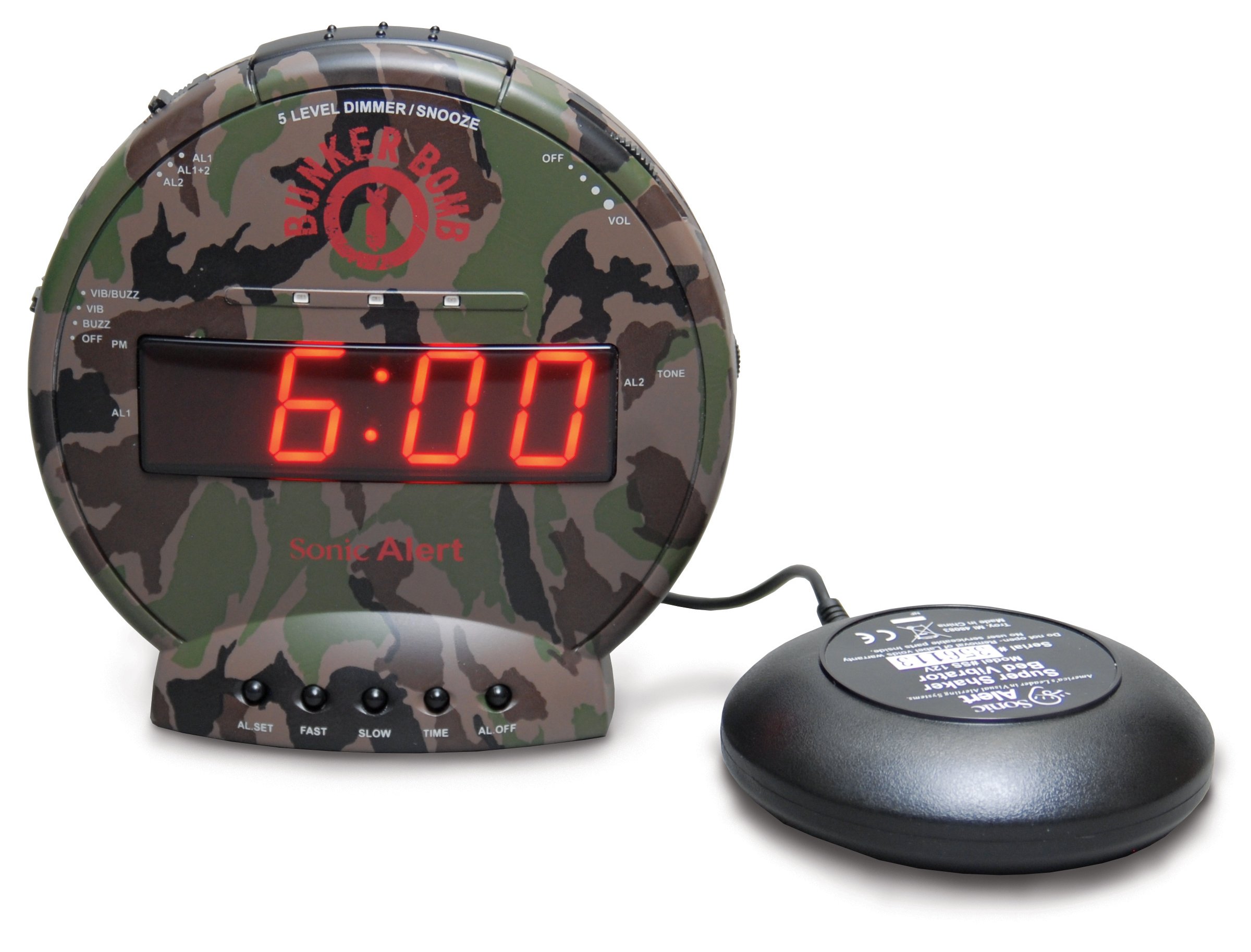 Foto 1 | Despertador Sonic Bomb Dual Con Bed Shaker Camouflage - Venta Internacional.