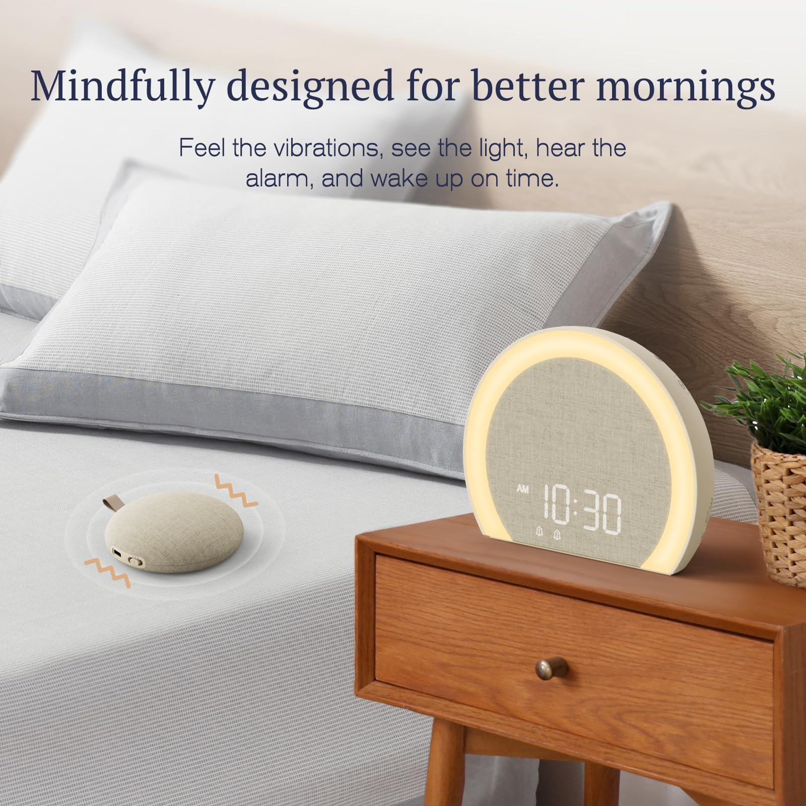 Foto 2 | Despertador Anjank Loud Con Agitador De Cama Inalámbrico Y Luz De 9 Colores - Venta Internacional.