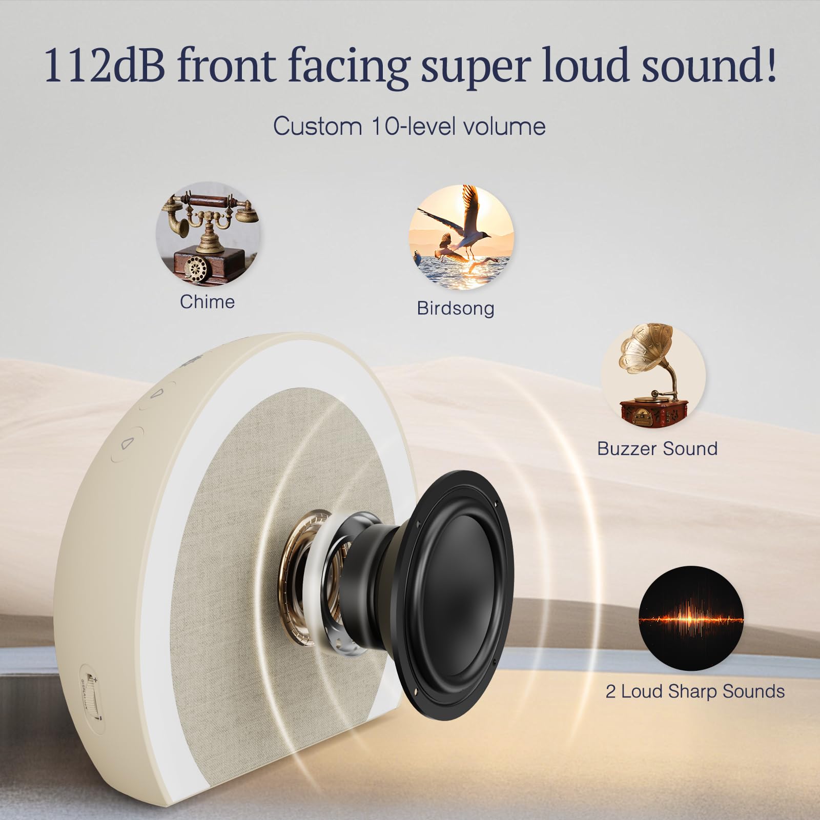 Foto 7 pulgar | Despertador Anjank Loud Con Agitador De Cama Inalámbrico Y Luz De 9 Colores - Venta Internacional.