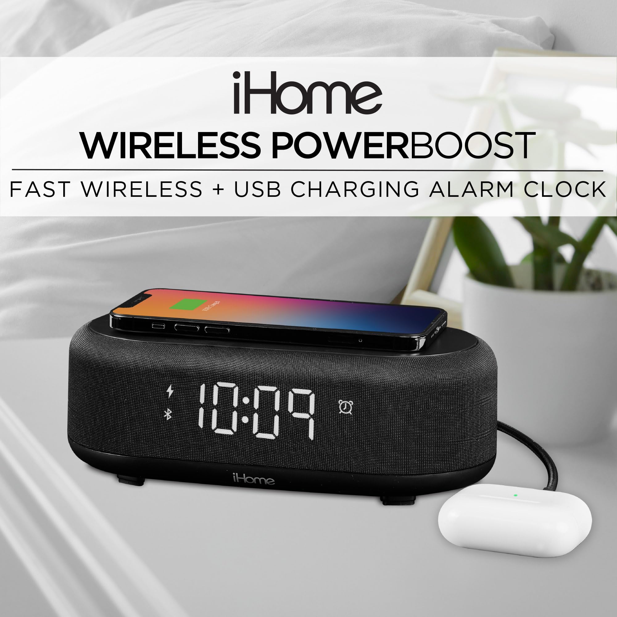 Foto 2 | Despertador Bluetooth Ihome Ibtw112 Con Cargador Inalámbrico - Venta Internacional.