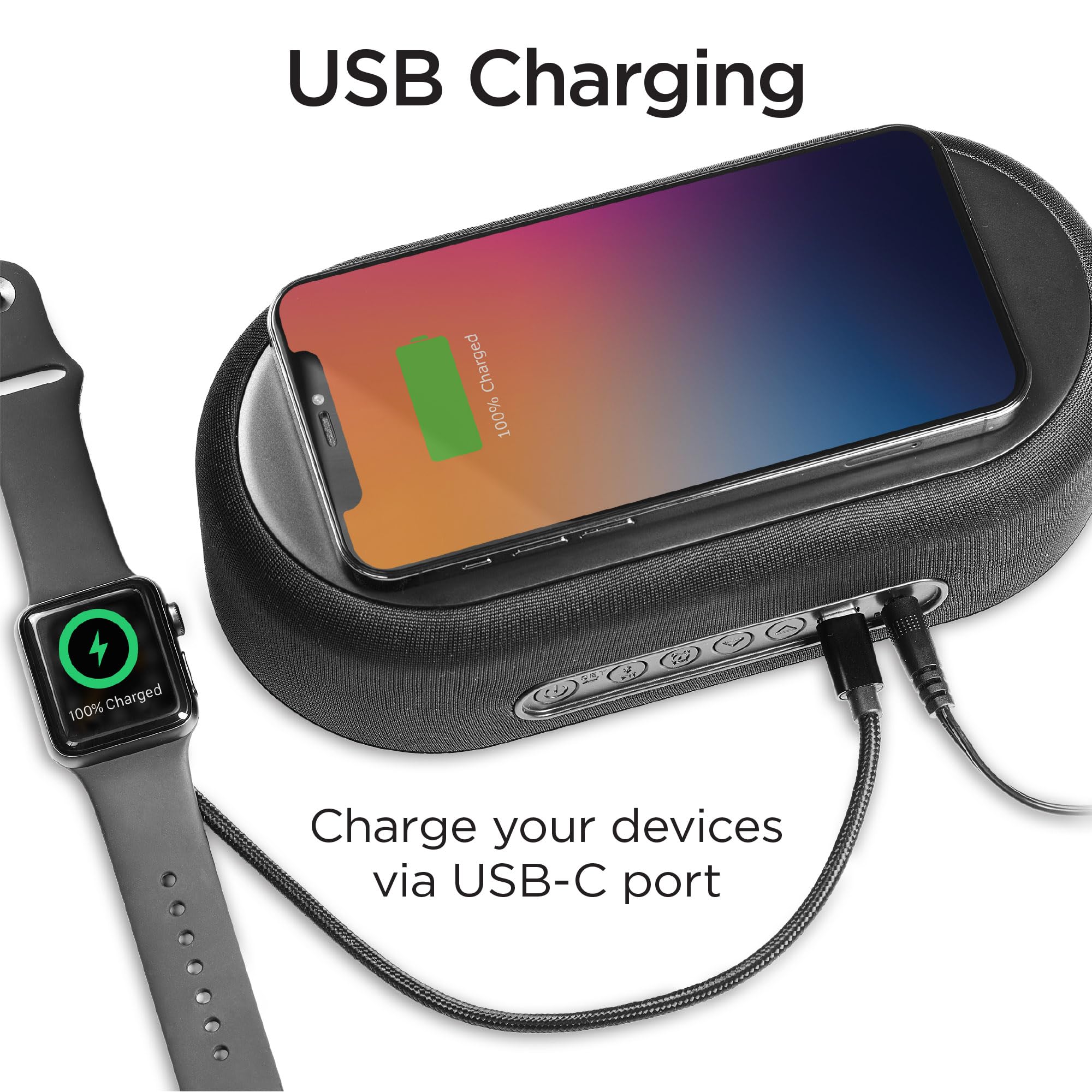 Foto 5 pulgar | Despertador Bluetooth Ihome Ibtw112 Con Cargador Inalámbrico - Venta Internacional.