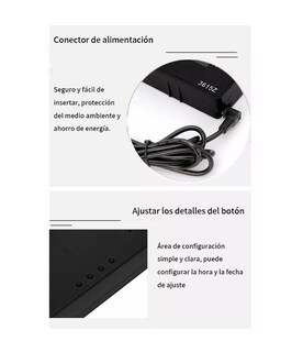 Foto 4 | Reloj de Pared Led con Termómetro Belug color Negro