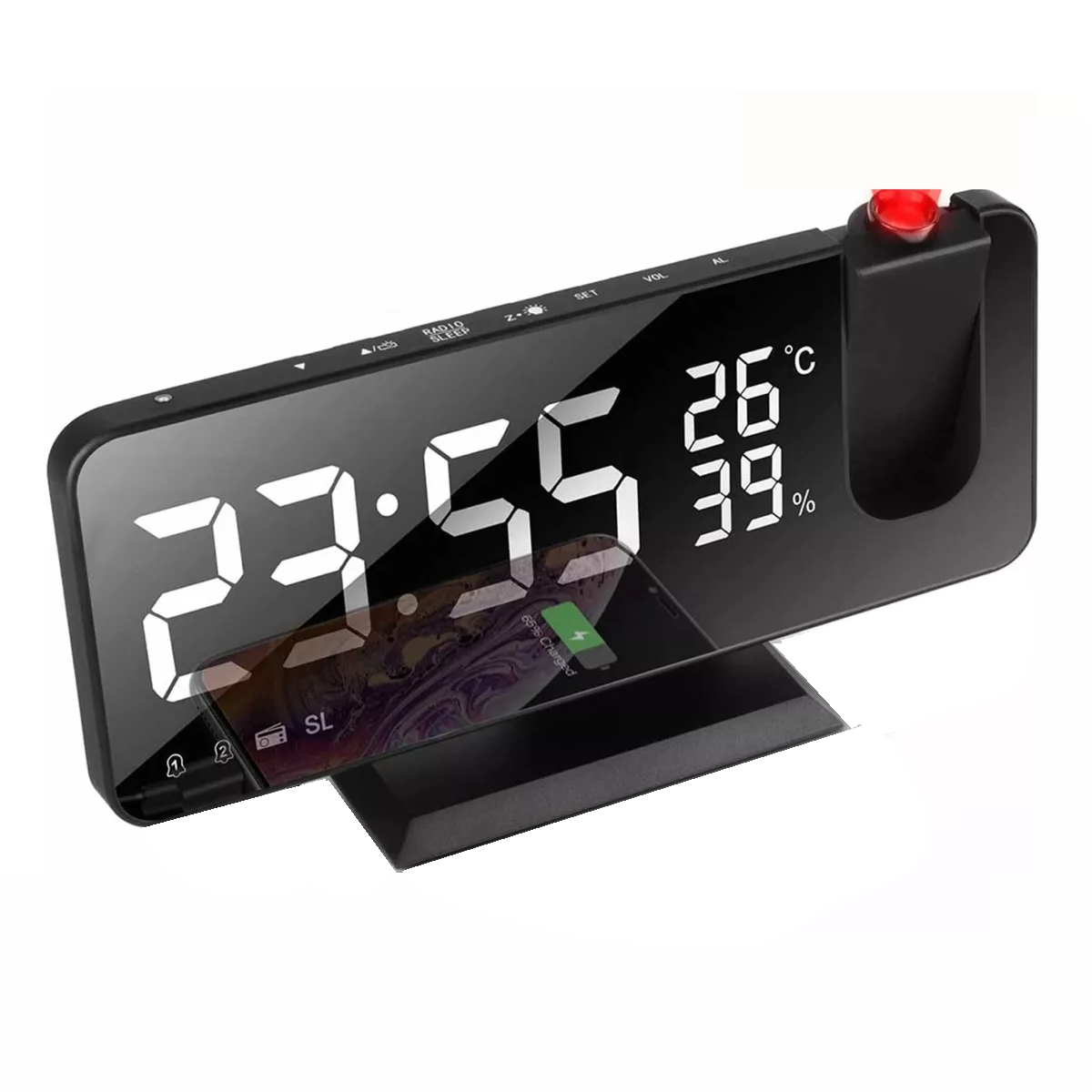 Foto 1 | Reloj Despertador con Proyector Led Eo Safe Imports Esi-10976 Negro
