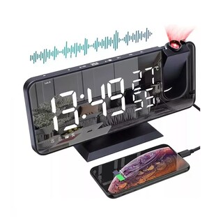 Foto 4 | Reloj Despertador Led Proyector Y Pantalla Grande Lab.g Negro