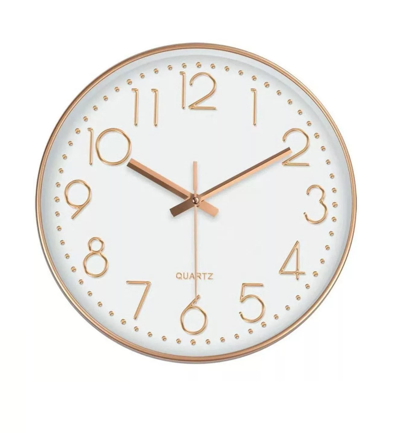 Reloj de Pared QUARTZ Blanco Silencioso Moderno y Grande de Cuarzo